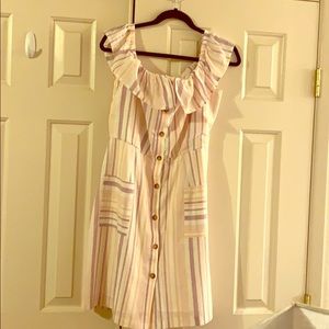 Off-The-Shoulder Striped Dress